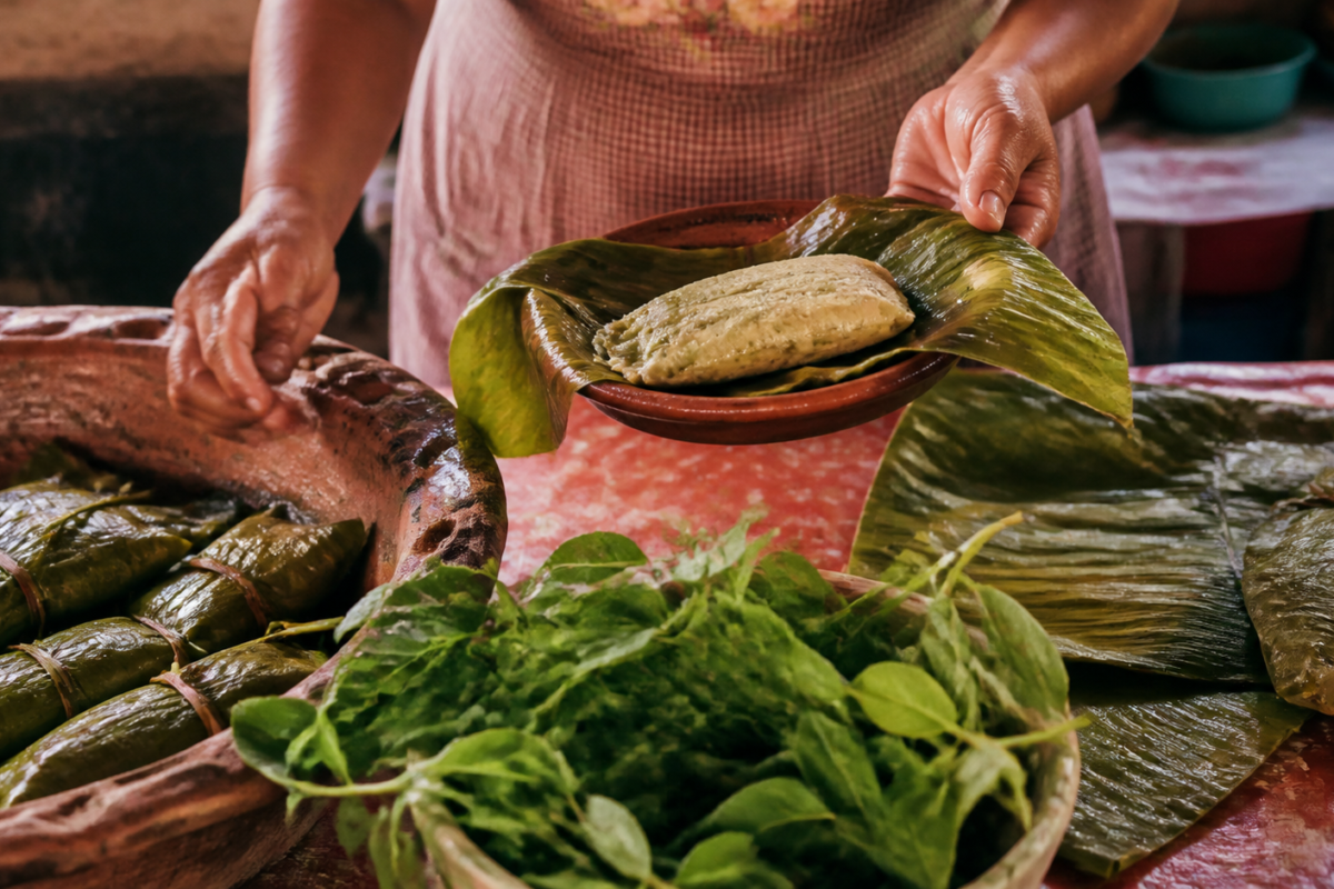 Pabellón gastronómico con productos zacatecanos, artesanías y botellas de mezcal
